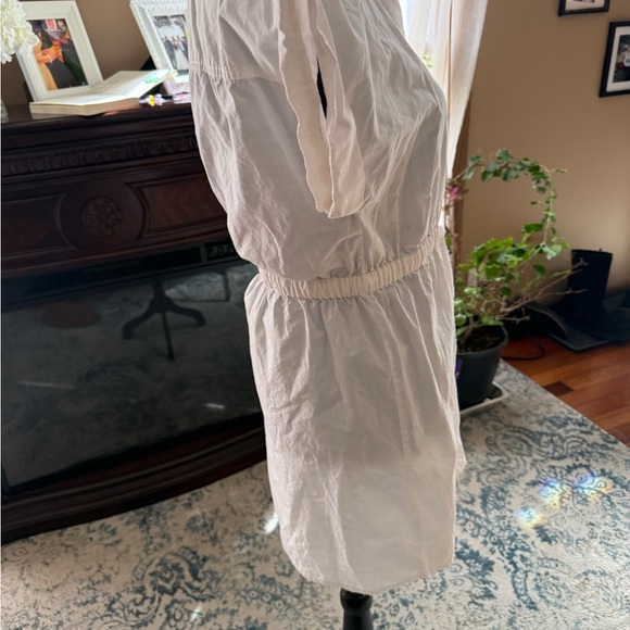 Steve Madden White Shirt-Style Drawstring Swim Coverup - Picture 3 of 6